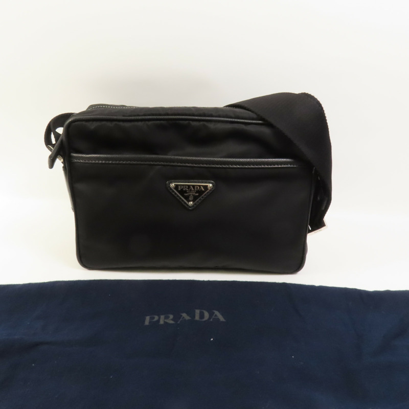 PRADA 尼龍Shoulder Bag銀扣肩背袋-10