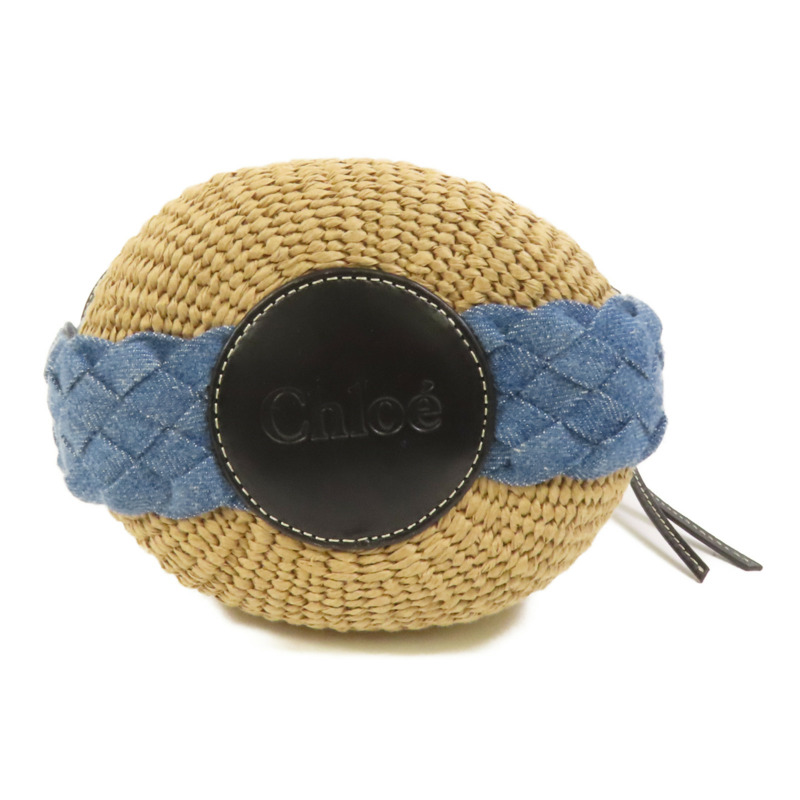 Chloe Raffia Denim Woody Small Basket Bag手挽肩背兩用袋-3