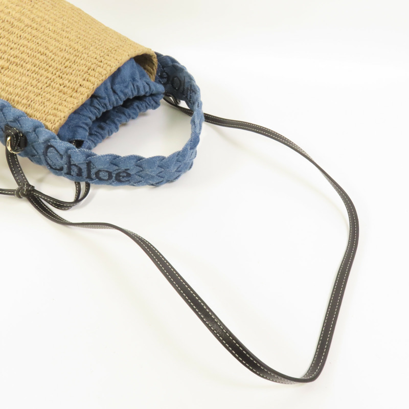 Chloe Raffia Denim Woody Small Basket Bag手挽肩背兩用袋-4