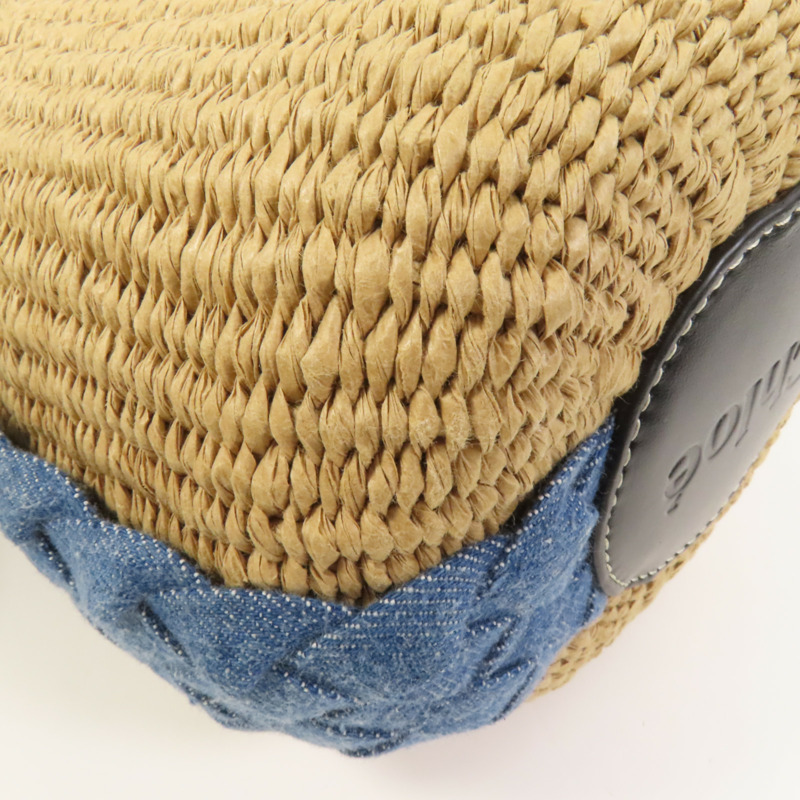 Chloe Raffia Denim Woody Small Basket Bag手挽肩背兩用袋-9