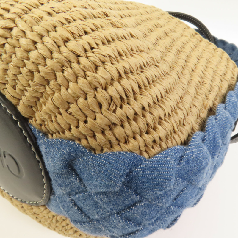 Chloe Raffia Denim Woody Small Basket Bag手挽肩背兩用袋-10