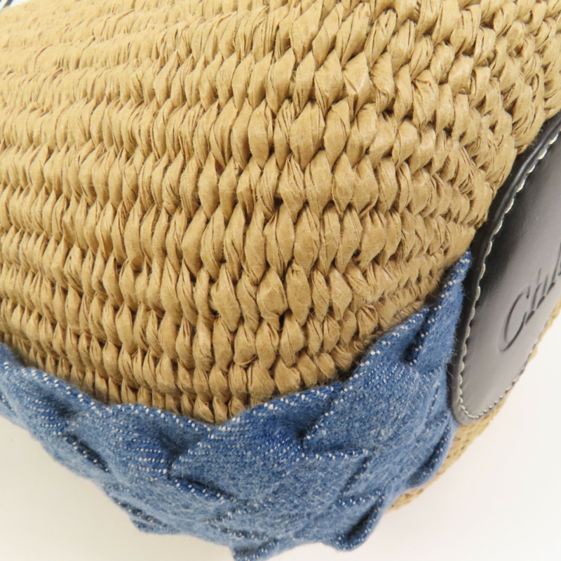 Chloe Raffia Denim Woody Small Basket Bag手挽肩背兩用袋-11