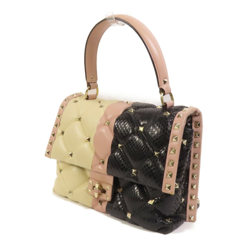 Valentino 牛皮皮革2 Way Shoulder金扣手挽肩背兩用袋-2