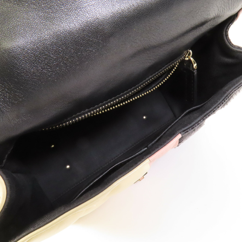 Valentino 牛皮皮革2 Way Shoulder金扣手挽肩背兩用袋-4