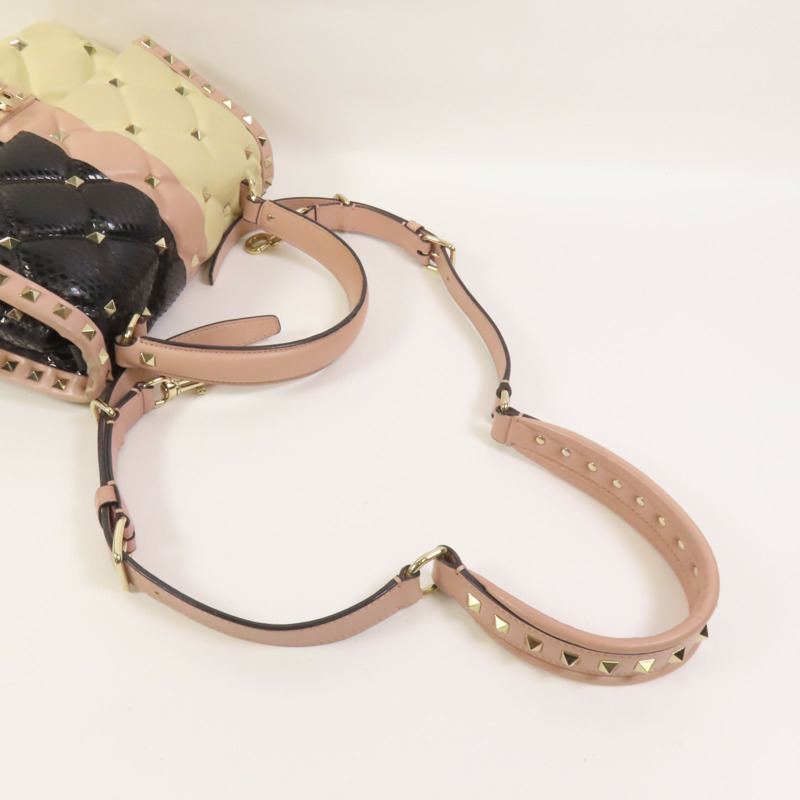 Valentino 牛皮皮革2 Way Shoulder金扣手挽肩背兩用袋-5