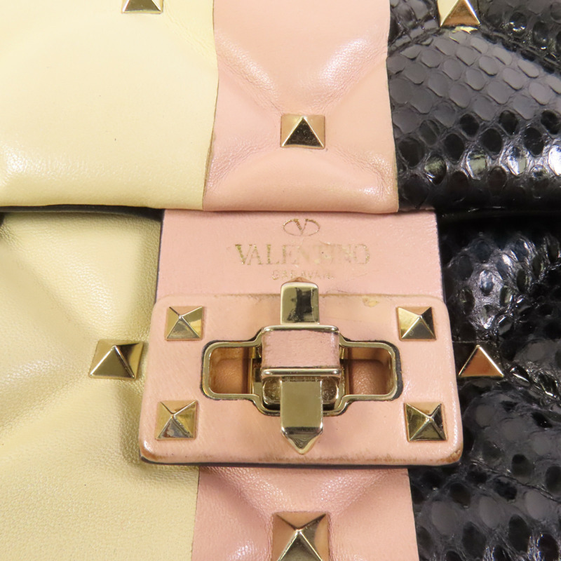 Valentino 牛皮皮革2 Way Shoulder金扣手挽肩背兩用袋-7