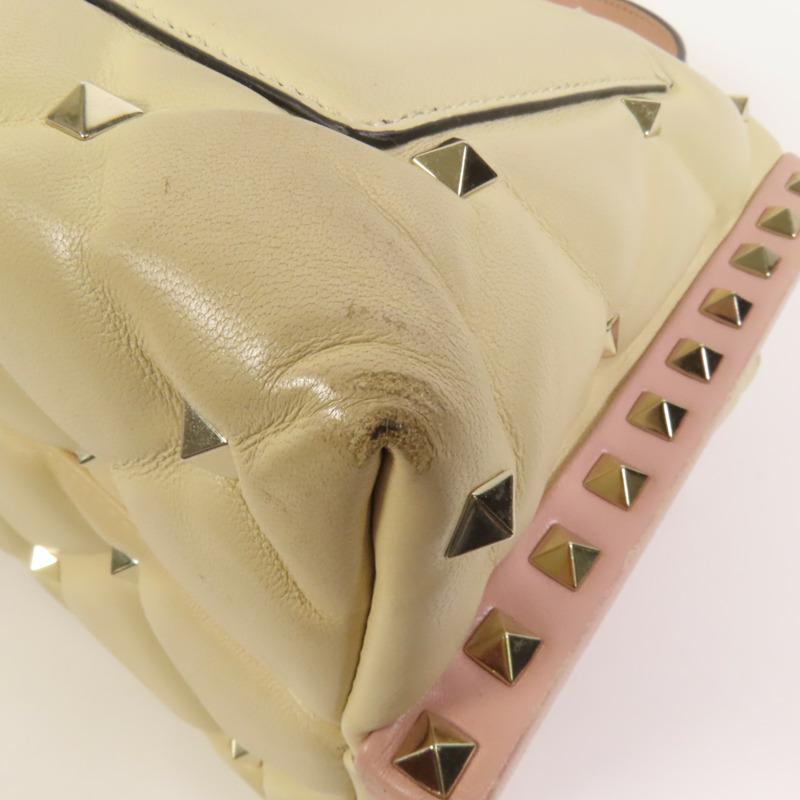 Valentino 牛皮皮革2 Way Shoulder金扣手挽肩背兩用袋-14