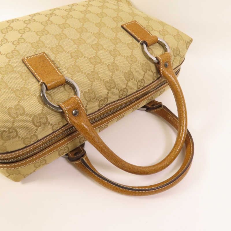 GUCCI 帆布Hand Bag銀扣手挽袋-4