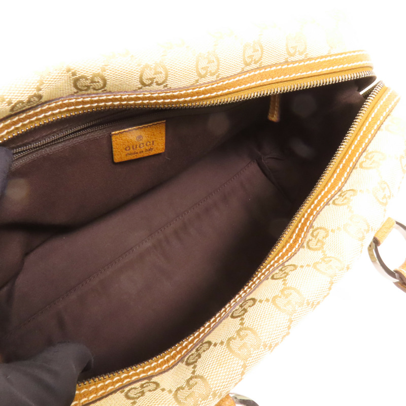 GUCCI 帆布Hand Bag銀扣手挽袋-6