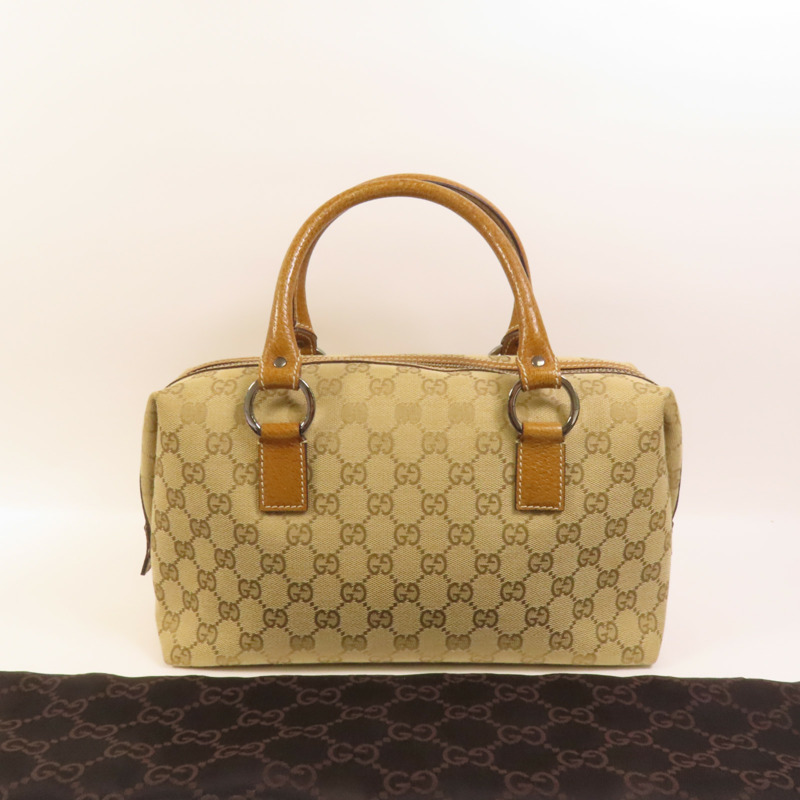 GUCCI 帆布Hand Bag銀扣手挽袋-9