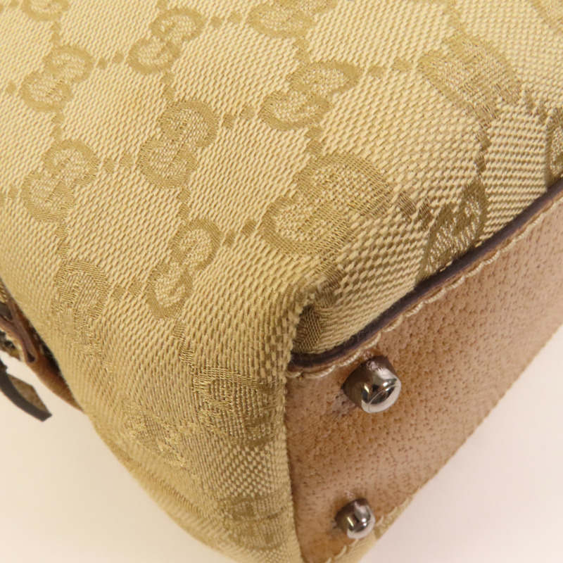 GUCCI 帆布Hand Bag銀扣手挽袋-10