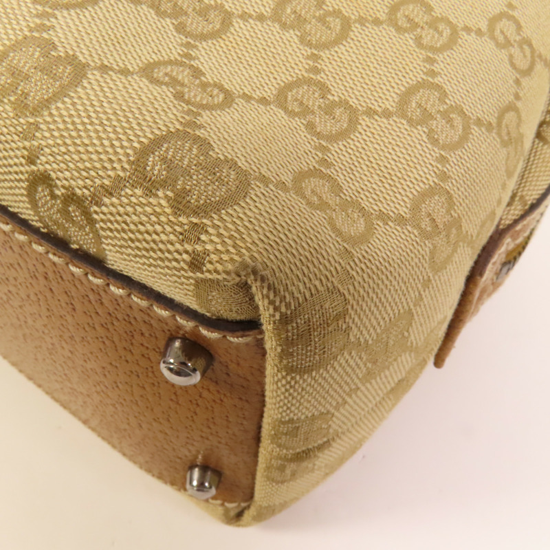 GUCCI 帆布Hand Bag銀扣手挽袋-11