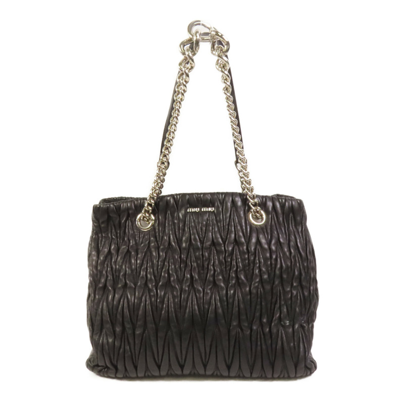 Miu Miu 羊皮皮革Shoulder Bag銀扣肩背袋-0