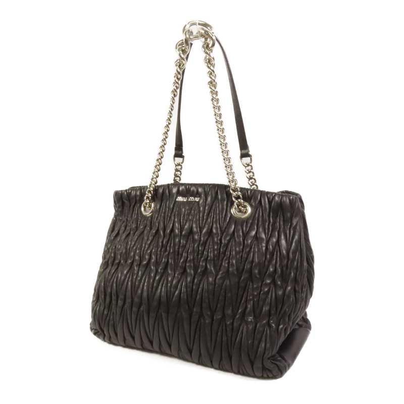 Miu Miu 羊皮皮革Shoulder Bag銀扣肩背袋-2