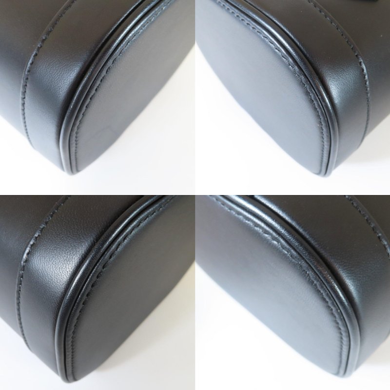 【巴黎站二手名牌專賣店】＊現貨＊CHANEL香奈兒真品＊黑色羊皮大雙C手提兩用直式化妝箱包-4