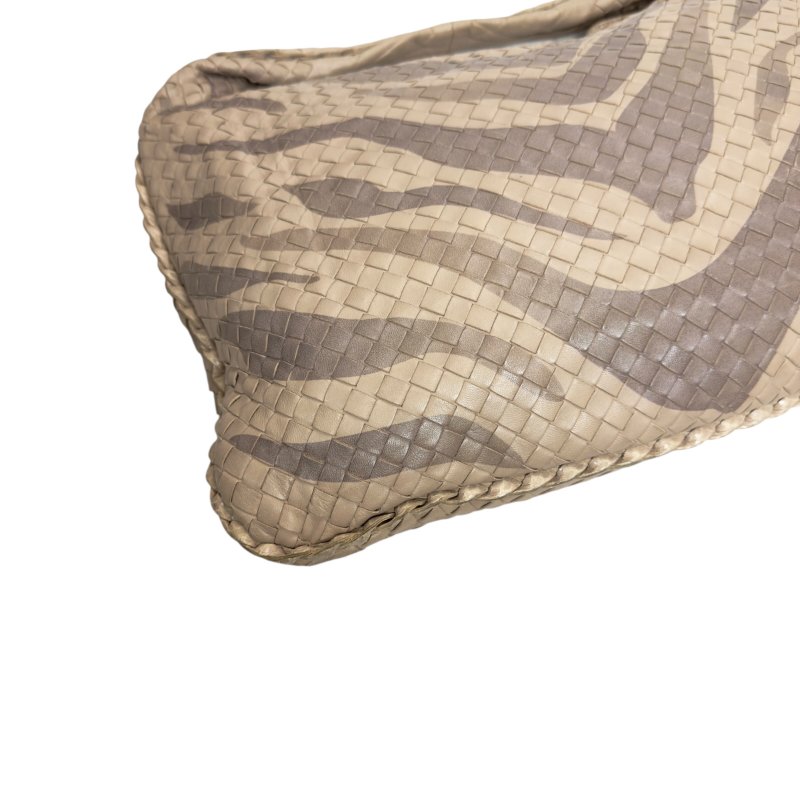 BOTTEGA VENETA Veneta 織皮 蛇皮邊飾 肩背包-10