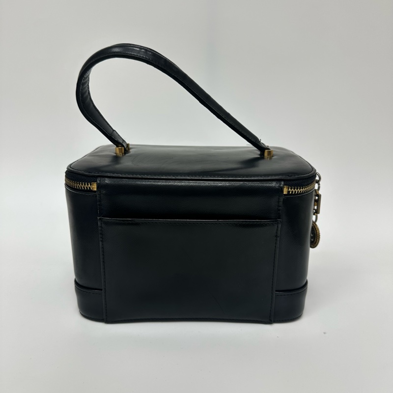 Versace Vintage 中古太陽神標誌黑色手提化妝包-5