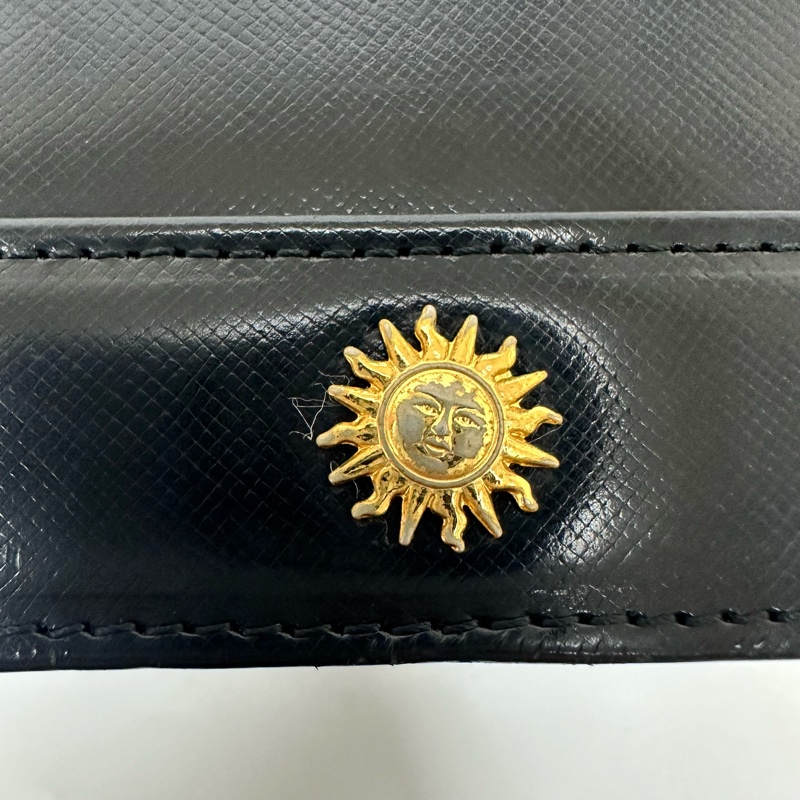 Versace Vintage 中古太陽神標誌黑色手提化妝包-9
