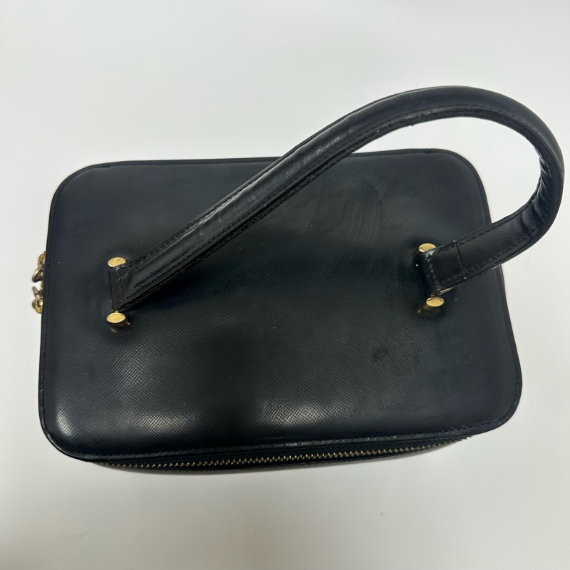 Versace Vintage 中古太陽神標誌黑色手提化妝包-11
