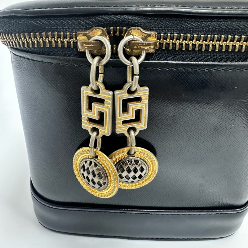 Versace Vintage 中古太陽神標誌黑色手提化妝包-12