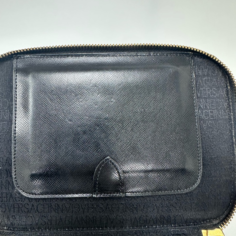 Versace Vintage 中古太陽神標誌黑色手提化妝包-13