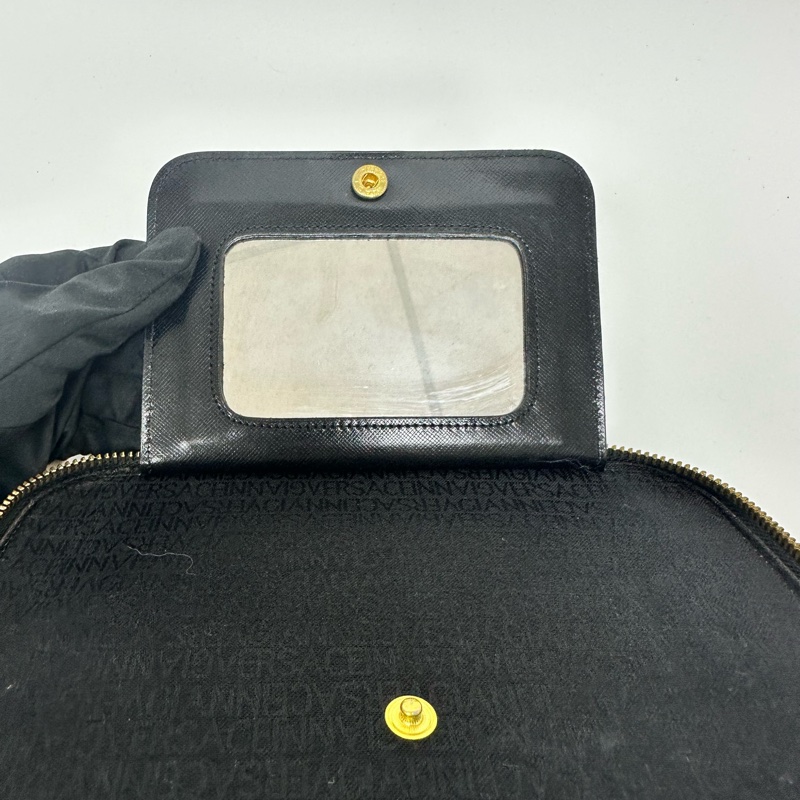 Versace Vintage 中古太陽神標誌黑色手提化妝包-14