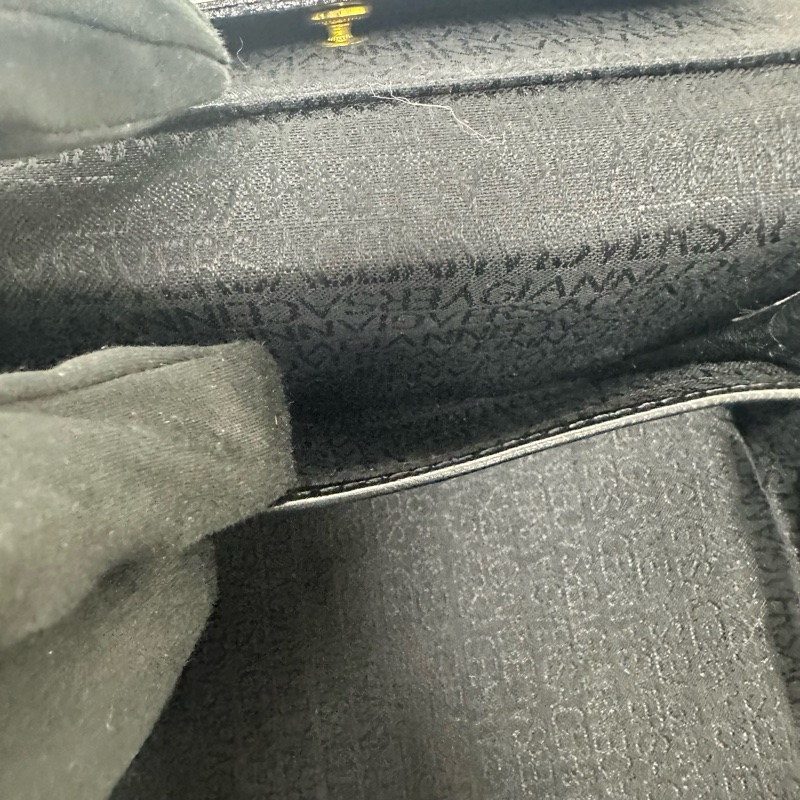 Versace Vintage 中古太陽神標誌黑色手提化妝包-16