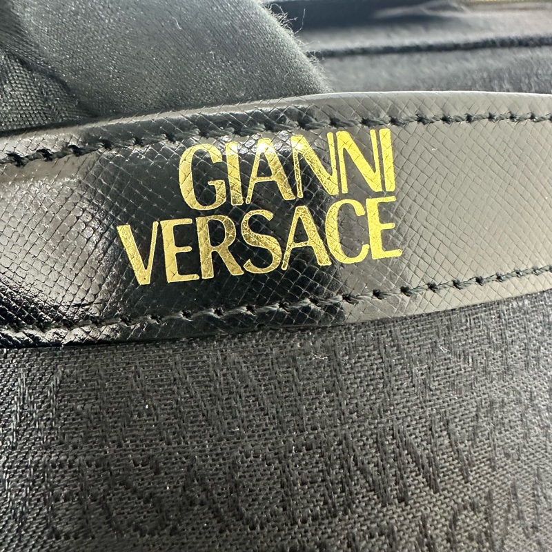 Versace Vintage 中古太陽神標誌黑色手提化妝包-17