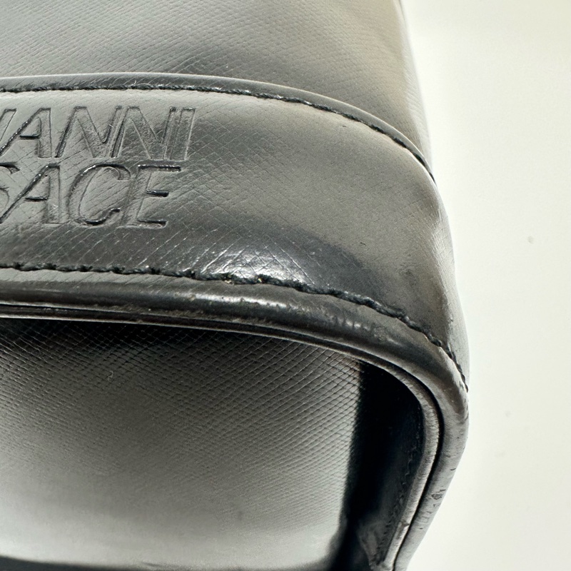 Versace Vintage 中古太陽神標誌黑色手提化妝包-19