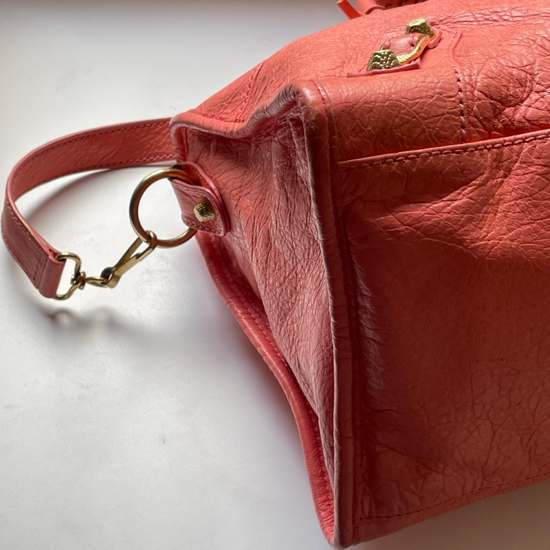 ▪️富貴選物FUGUEI▪️Balenciaga 機車包 city  龍蝦粉金釦-13