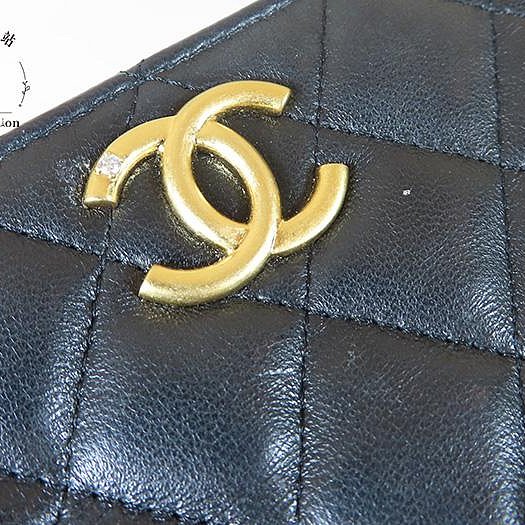 【巴黎站二手名牌專賣店】＊現貨＊CHANEL香奈兒真品＊ 黑色菱格紋皮革金獅頭吊飾肩背包 鏈包-4