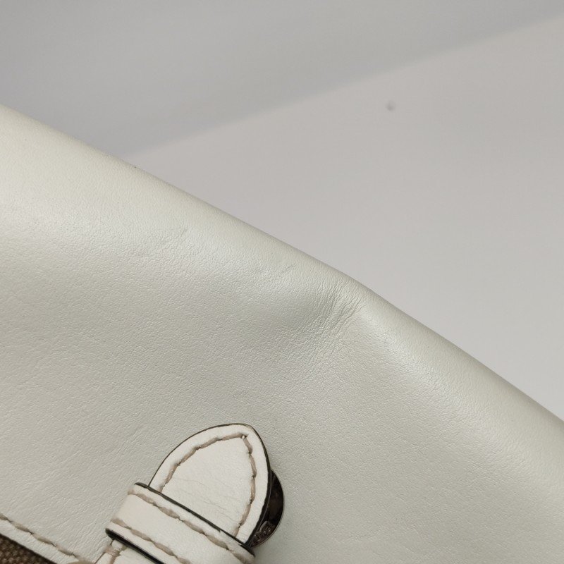 Burberry牛皮帆布拼色壓紋字母Logo斜挎包單肩包-15