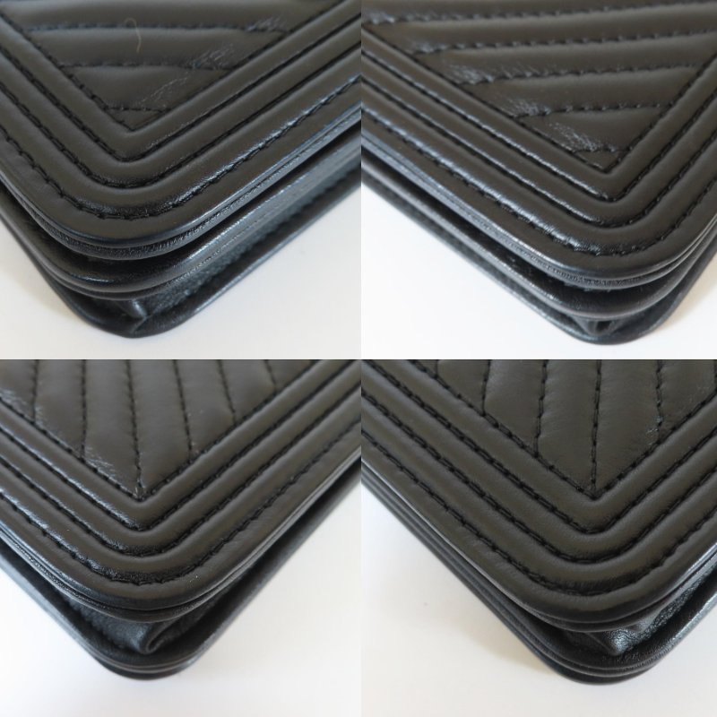 【巴黎站二手名牌專賣店】＊現貨＊CHANEL 香奈兒 真品＊經典BOY WOC黑色山型紋皮革金鍊肩背包 斜背包-4