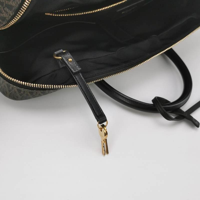 Saint Laurent牛皮老花滿印字母Logo手提包-8