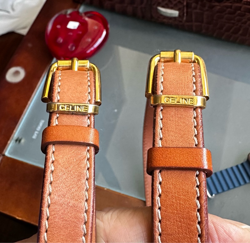 【標題】：CELINE 經典復古老花後背包｜Macadam 凱旋門拼皮 迷你後背包 Vintage-39