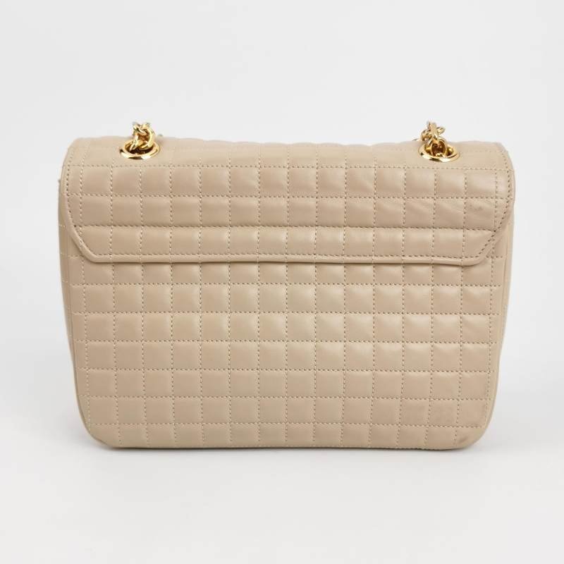 Celine C Bag中號牛皮純色絎縫C字扣單肩包-4