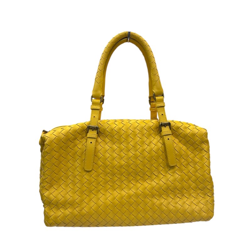 BV黃色小編織波士頓手提包-1