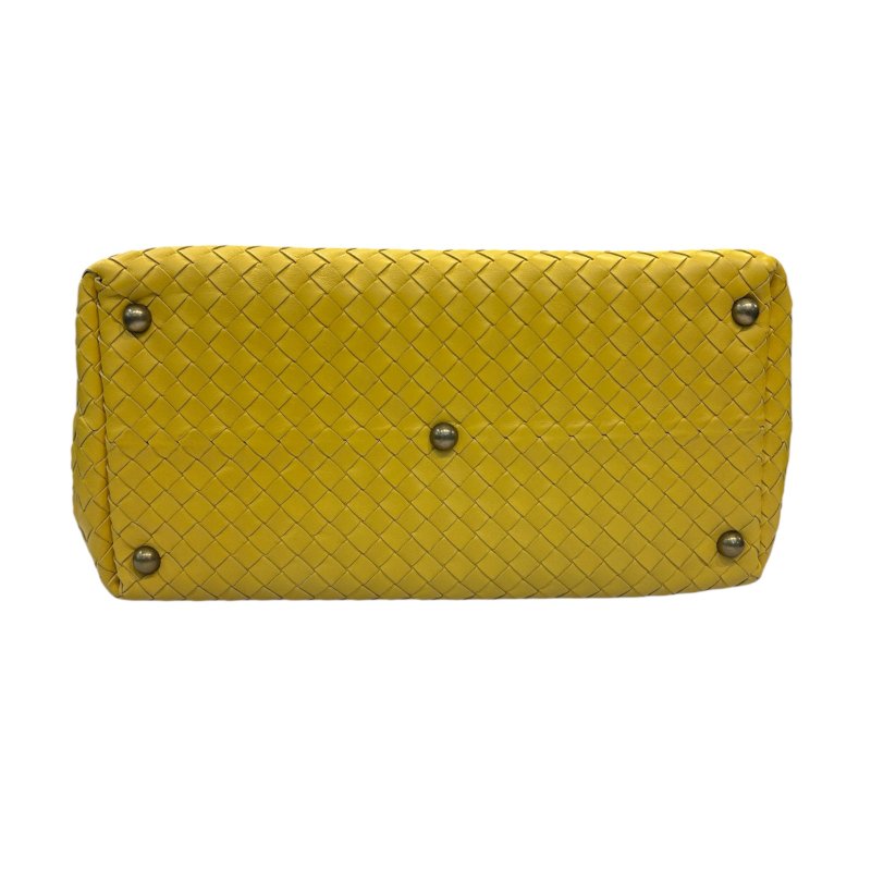 BV黃色小編織波士頓手提包-2