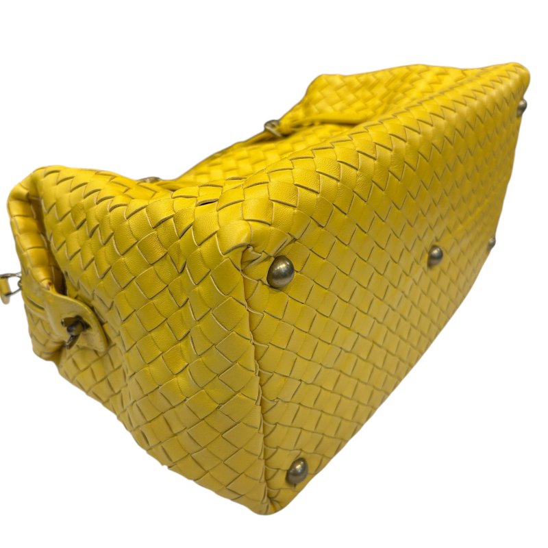 BV黃色小編織波士頓手提包-3
