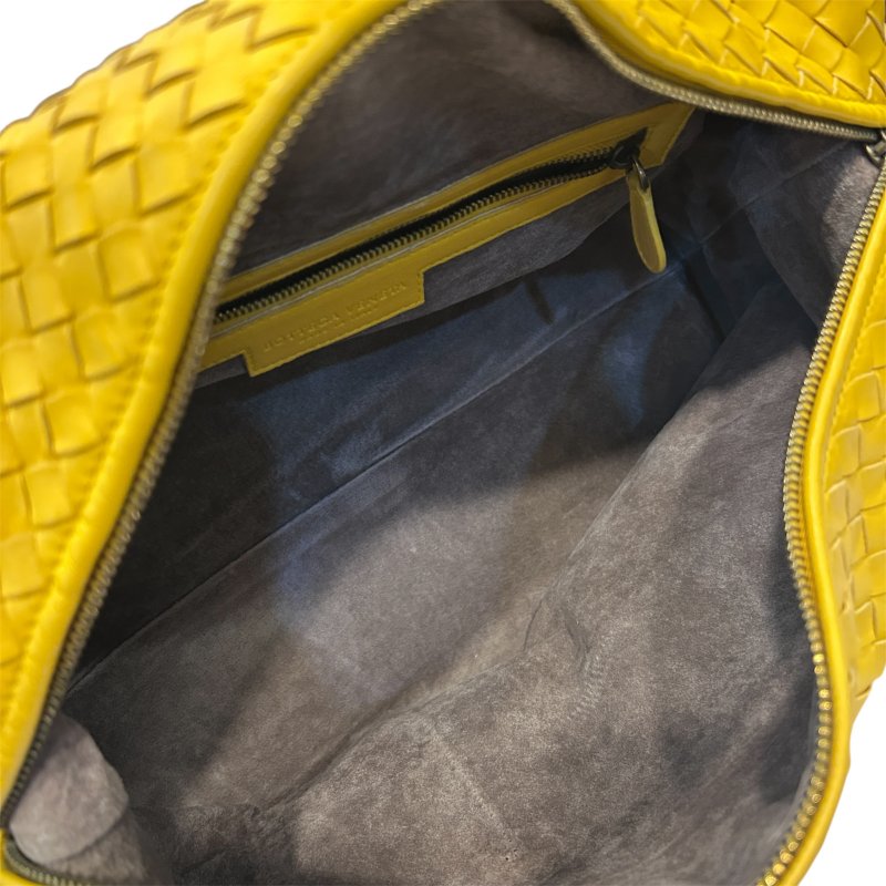 BV黃色小編織波士頓手提包-8