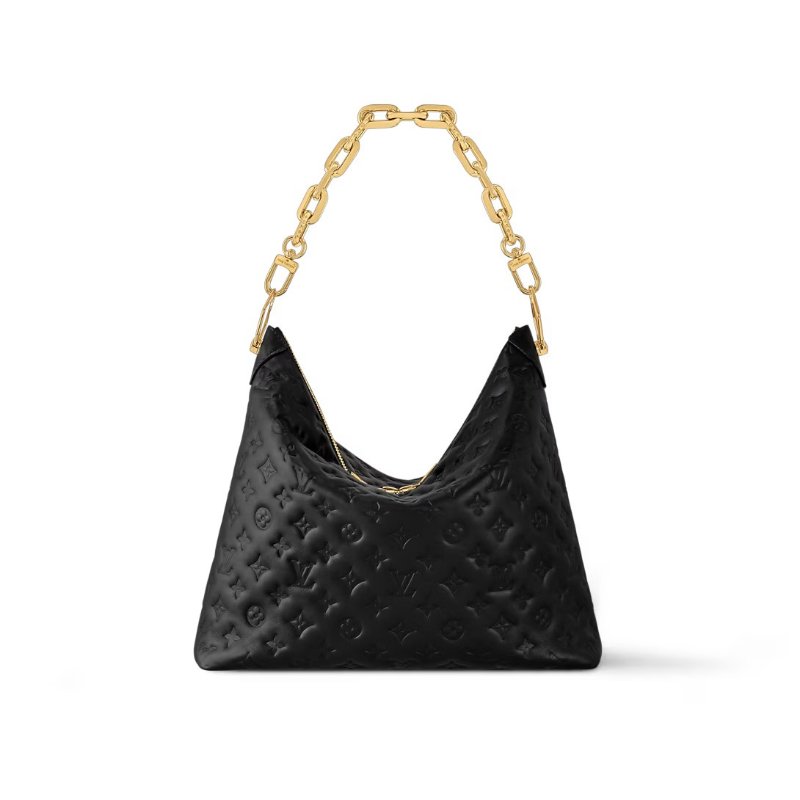 ::LOUIS VUITTON:: LV M12068 Coussin Hobo MM 黑色牛皮Monogram壓紋 肩背鏈包 肩背包-0