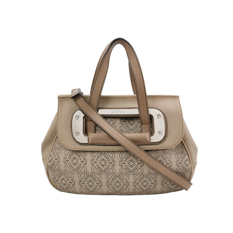 Loewe牛皮徽標印花字母Logo斜挎包單肩包-0