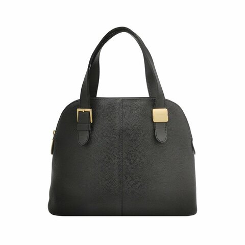 Burberry牛皮純色字母Logo拉鏈手提包