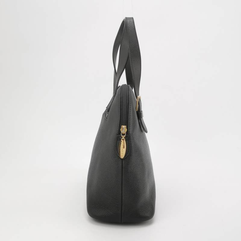 Burberry牛皮純色字母Logo拉鏈手提包-3