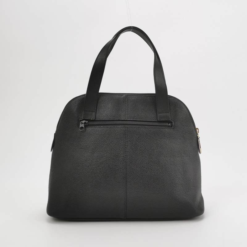 Burberry牛皮純色字母Logo拉鏈手提包-4