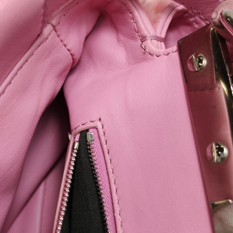 Fendi Peekaboo躲貓貓迷你羊皮拼色絨面扭鎖斜挎包單肩包-10