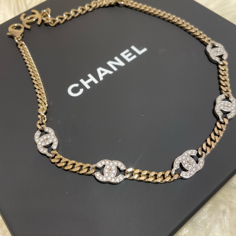 Chanel Choker 鎖骨鏈5花滿水鑽-1