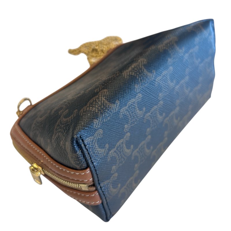 CELINE棕色凱旋門LOGO化妝肩背包-4