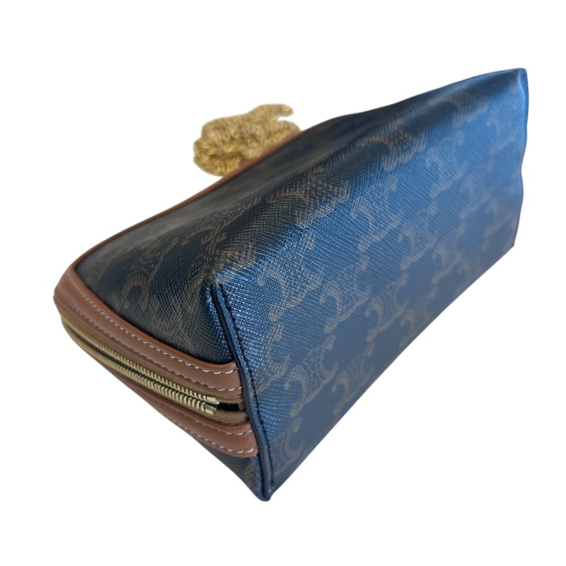 CELINE棕色凱旋門LOGO化妝肩背包-6