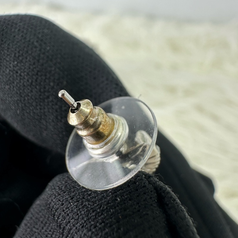 CHANEL 19 CC黑銀水鑽造型耳環 全套有盒-8